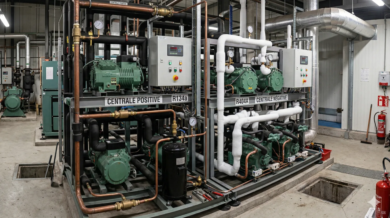 Centrale frigorifique positive et negative multi-compresseurs